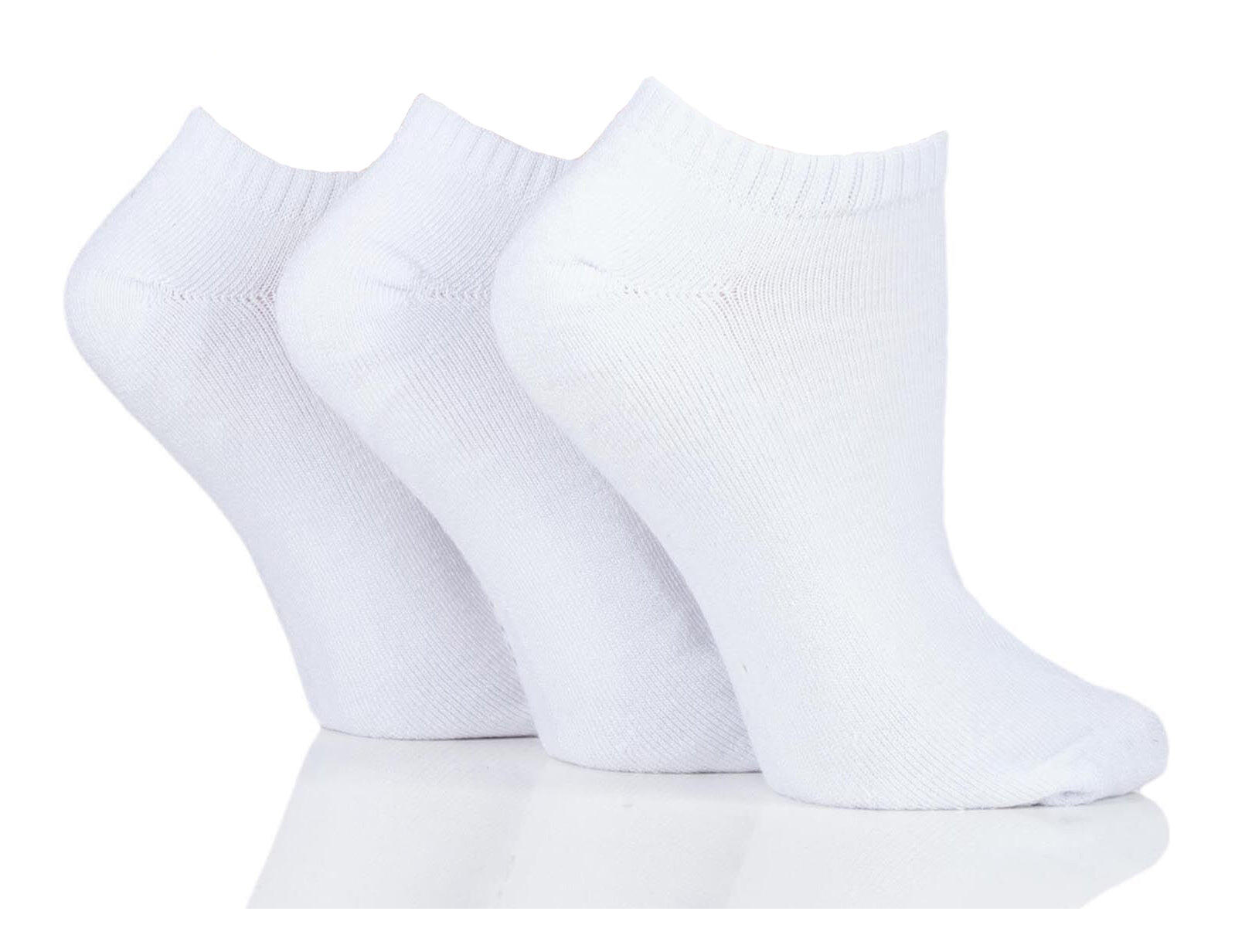 GLENMUIR 3PK Cushion Foot Bamboo Trainer Socks - Women's