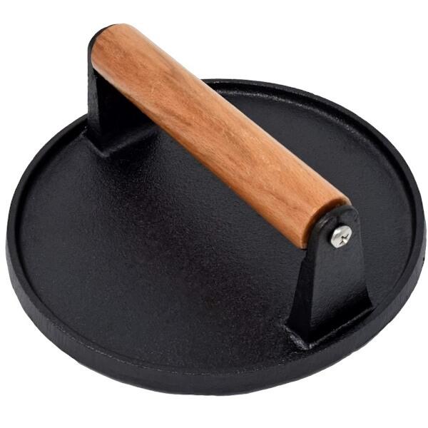 Heavy Duty Pre-Seasoned Cast Iron Hamburger Press