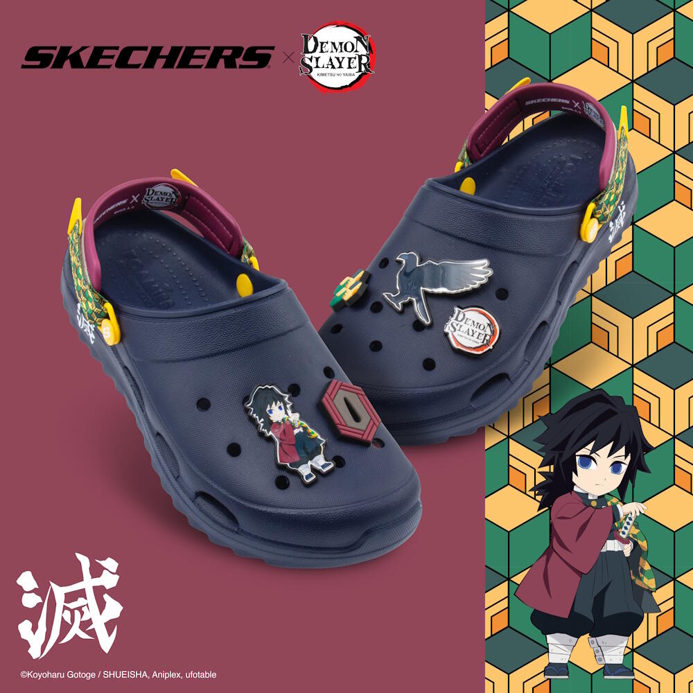 SKECHERS 男鞋休閒系列涼拖鞋鬼滅之刃聯名款-富岡義勇款(802032NVY)