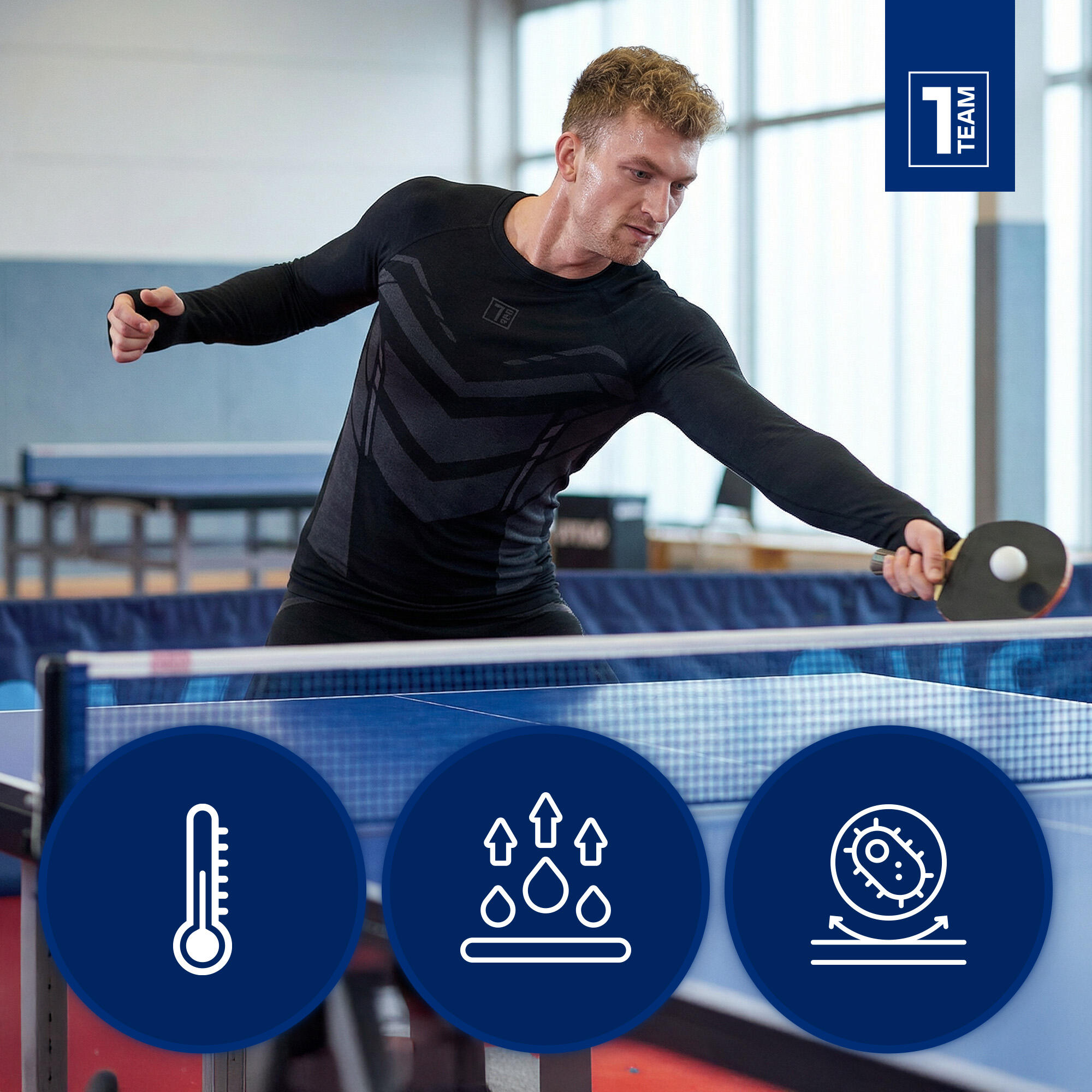 Felpa termica da uomo OneTeam ACHILL BAMBOO THERMO LIGHT PLUS senza cuciture 6/7