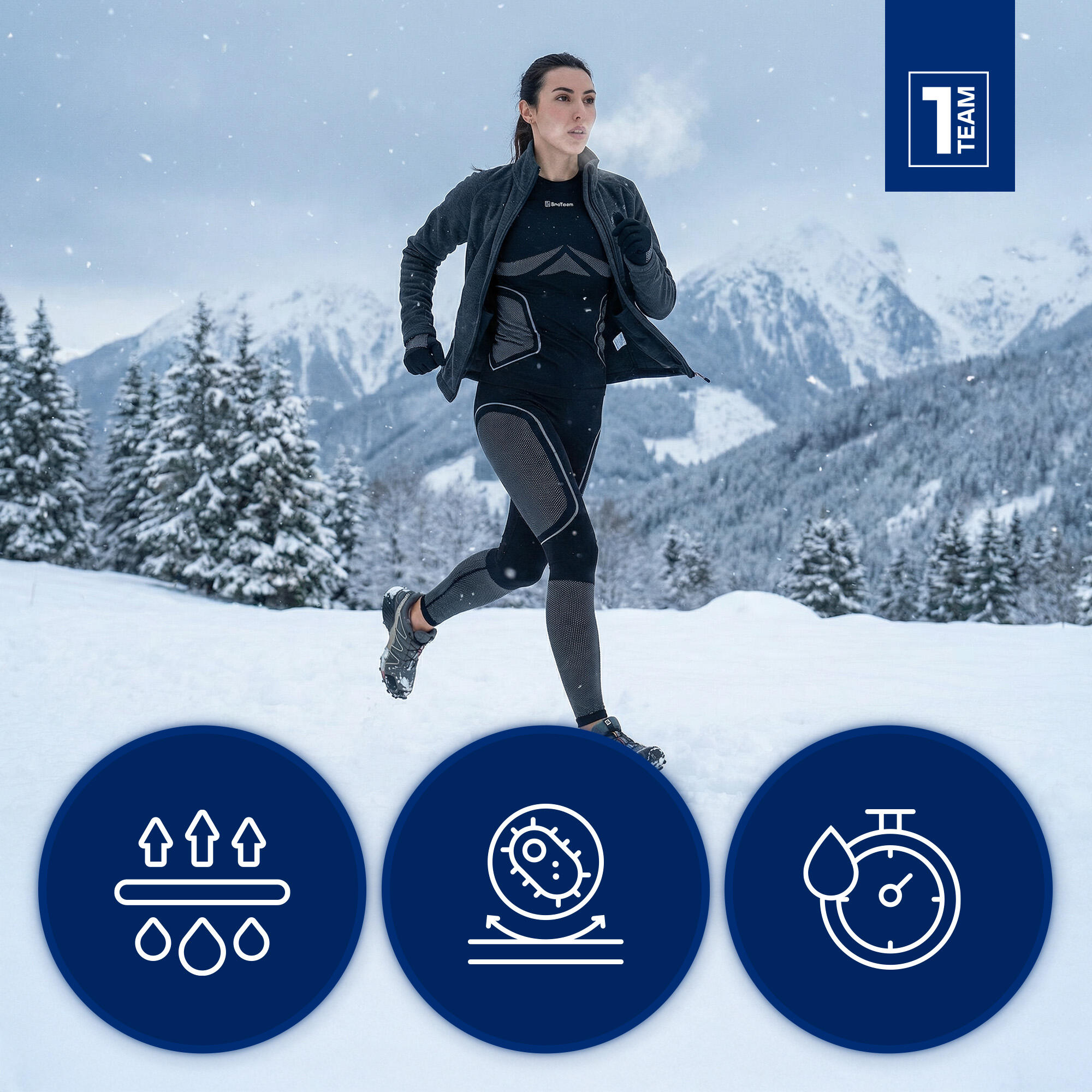 Un conjunto de ropa interior termoactiva para mujer OneTeam Achill W Set 7/7