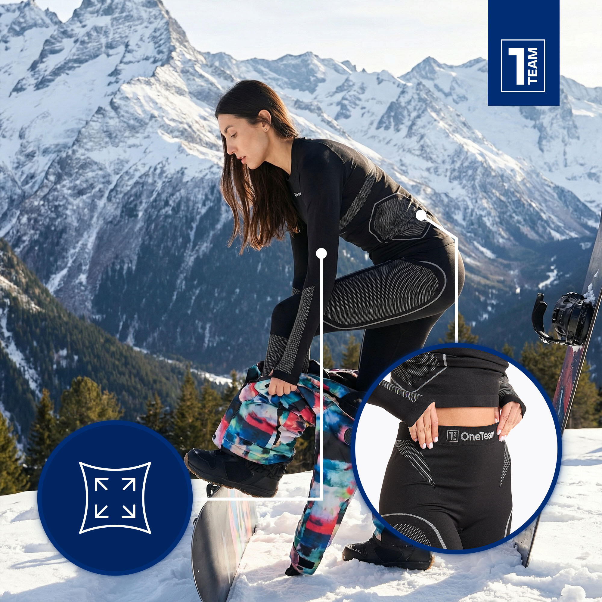 Un conjunto de ropa interior termoactiva para mujer OneTeam Achill W Set 4/7