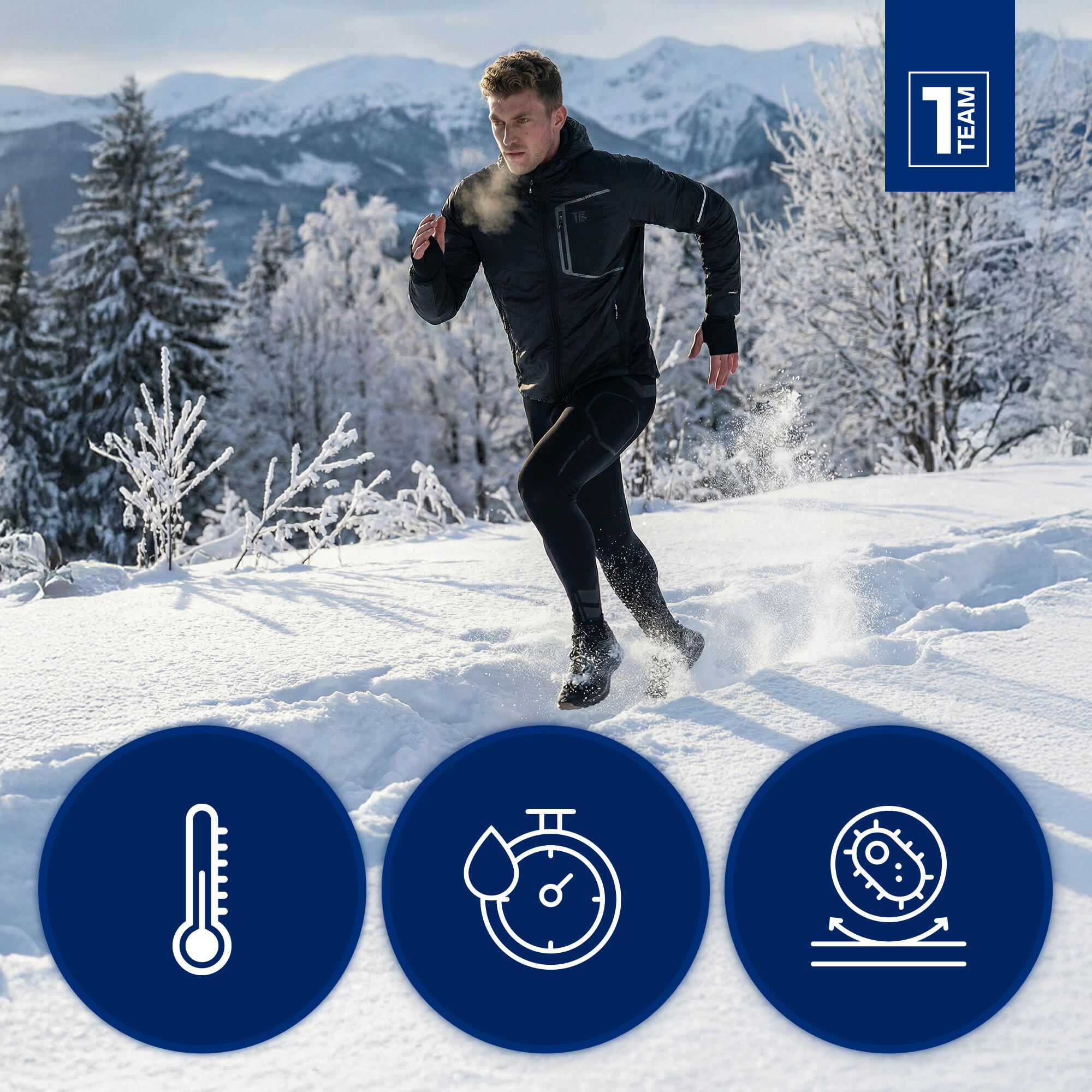 Pantalones térmicos para hombre OneTeam ACHILL BAMBOO THERMO LIGHT PLUS sin 6/7