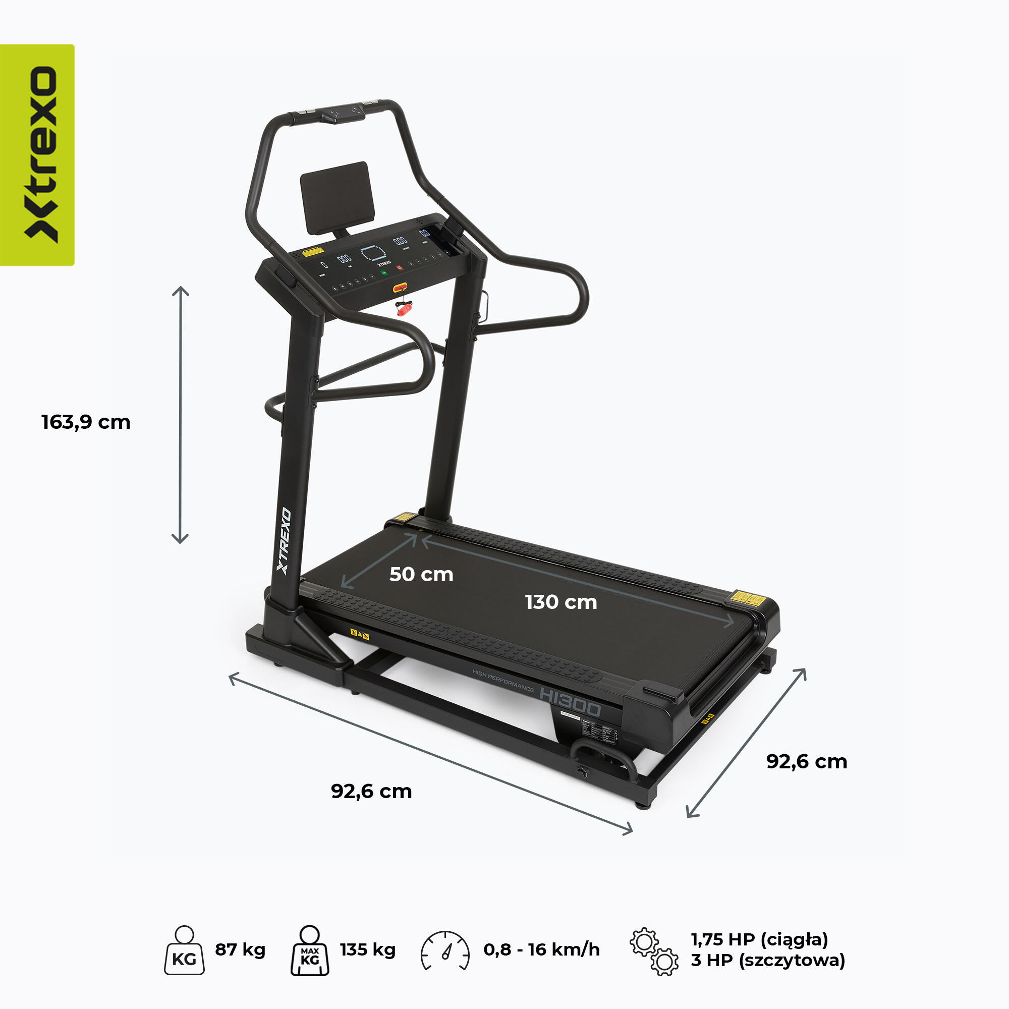 Bieżnia elektryczna XTREXO HI300 3/7