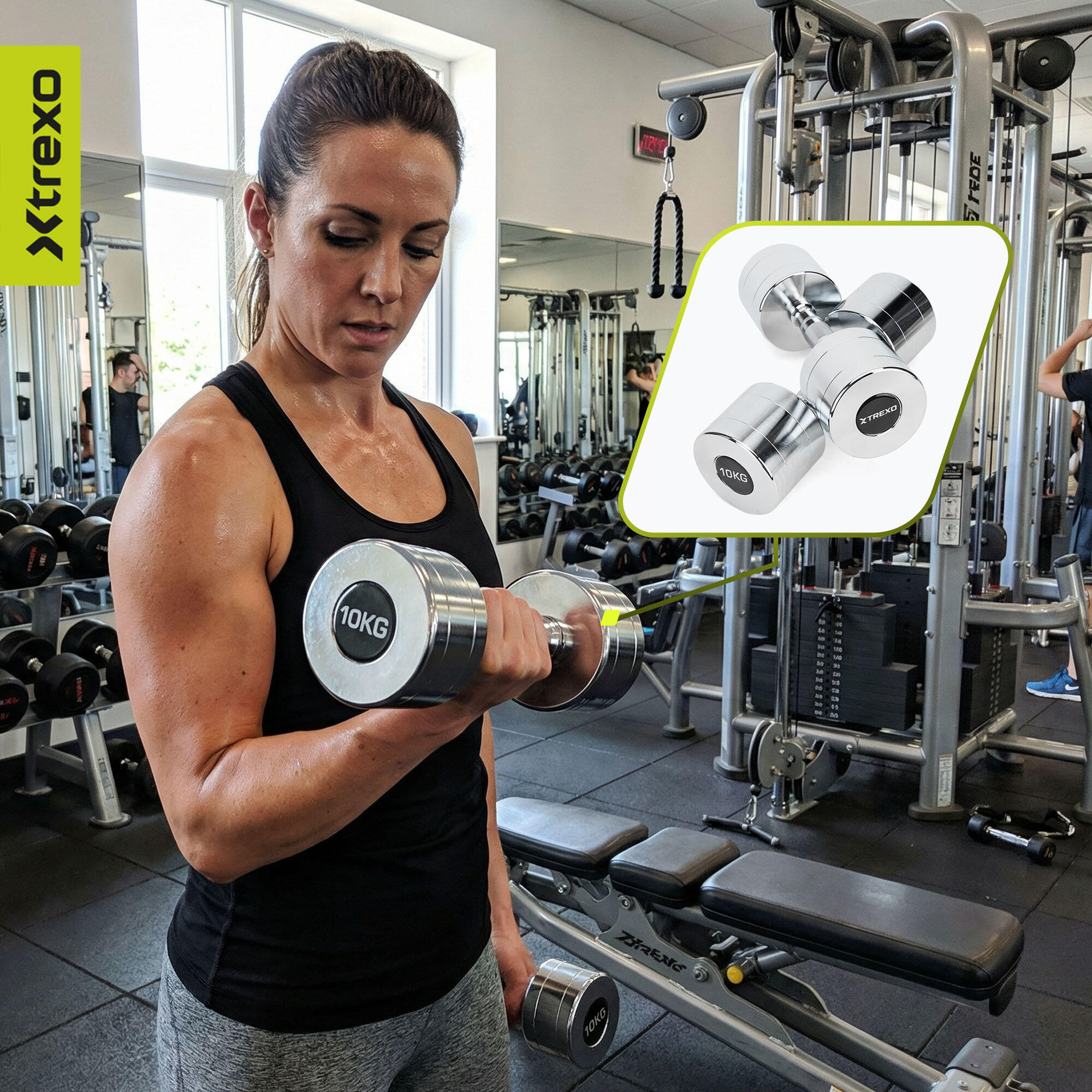 Manubri cromati XTREXO 2x10 kg 6/7