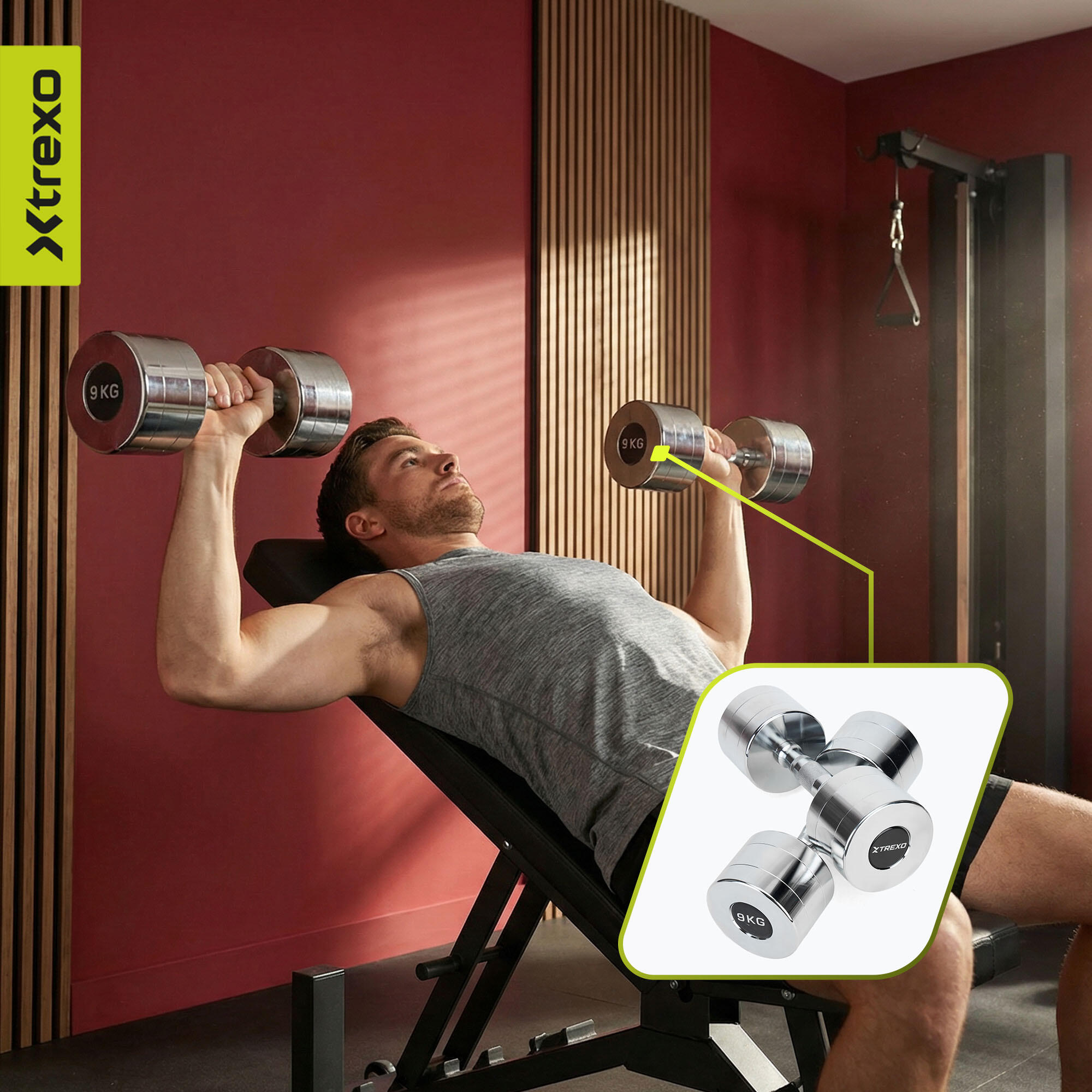 Manubri cromati XTREXO 2x9 kg 5/7