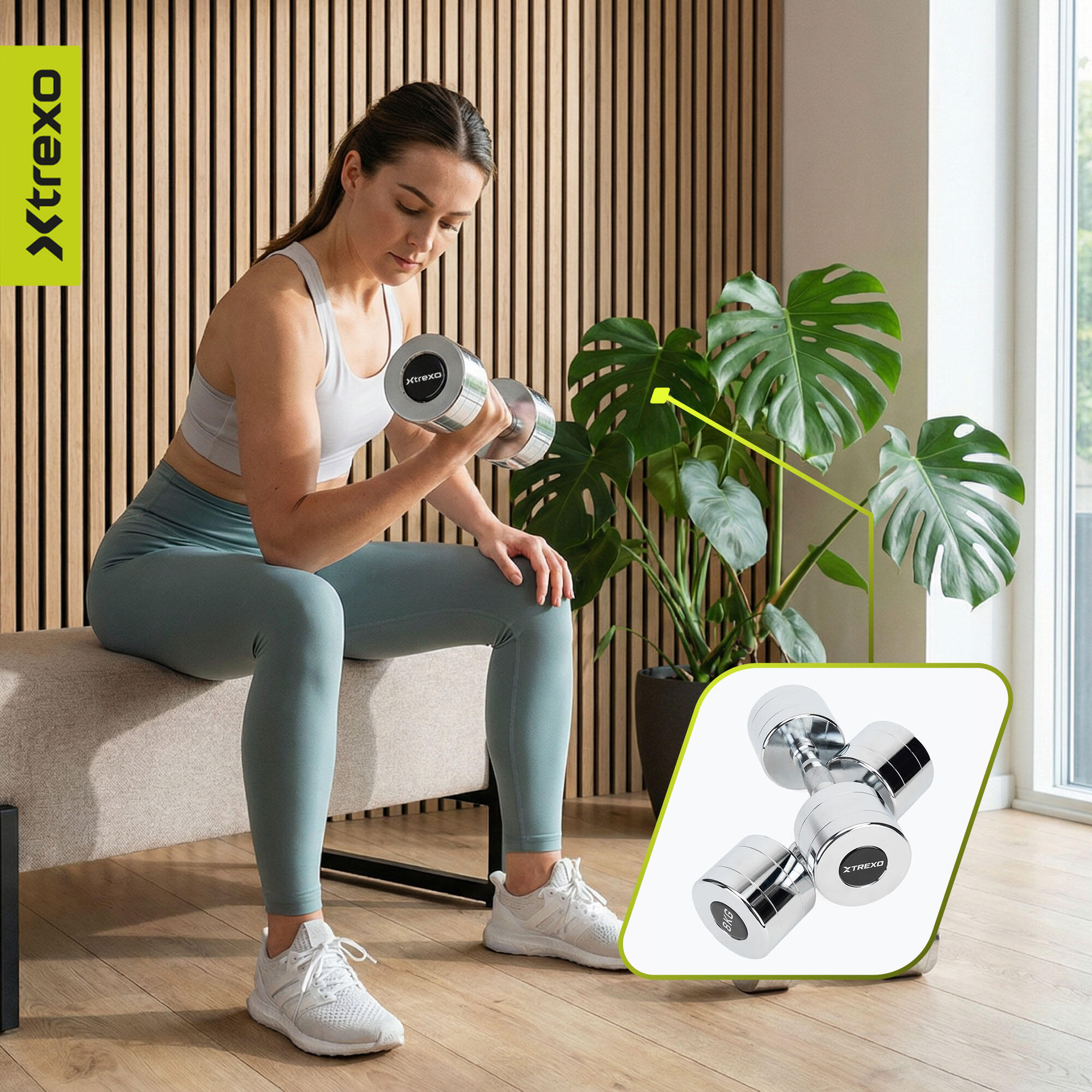 Manubri cromati XTREXO 2x7 kg 6/7