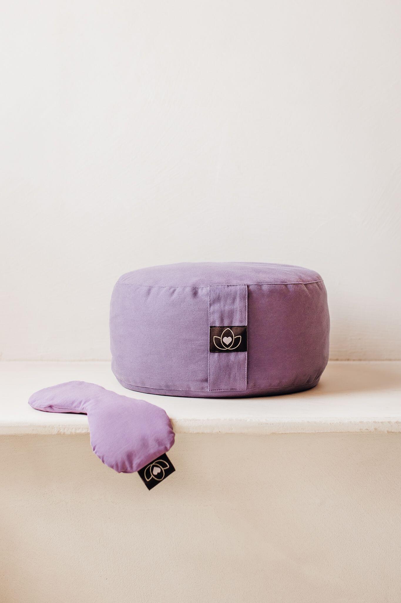 Lotus Meditatiekussen eco lavendel rond 3/5