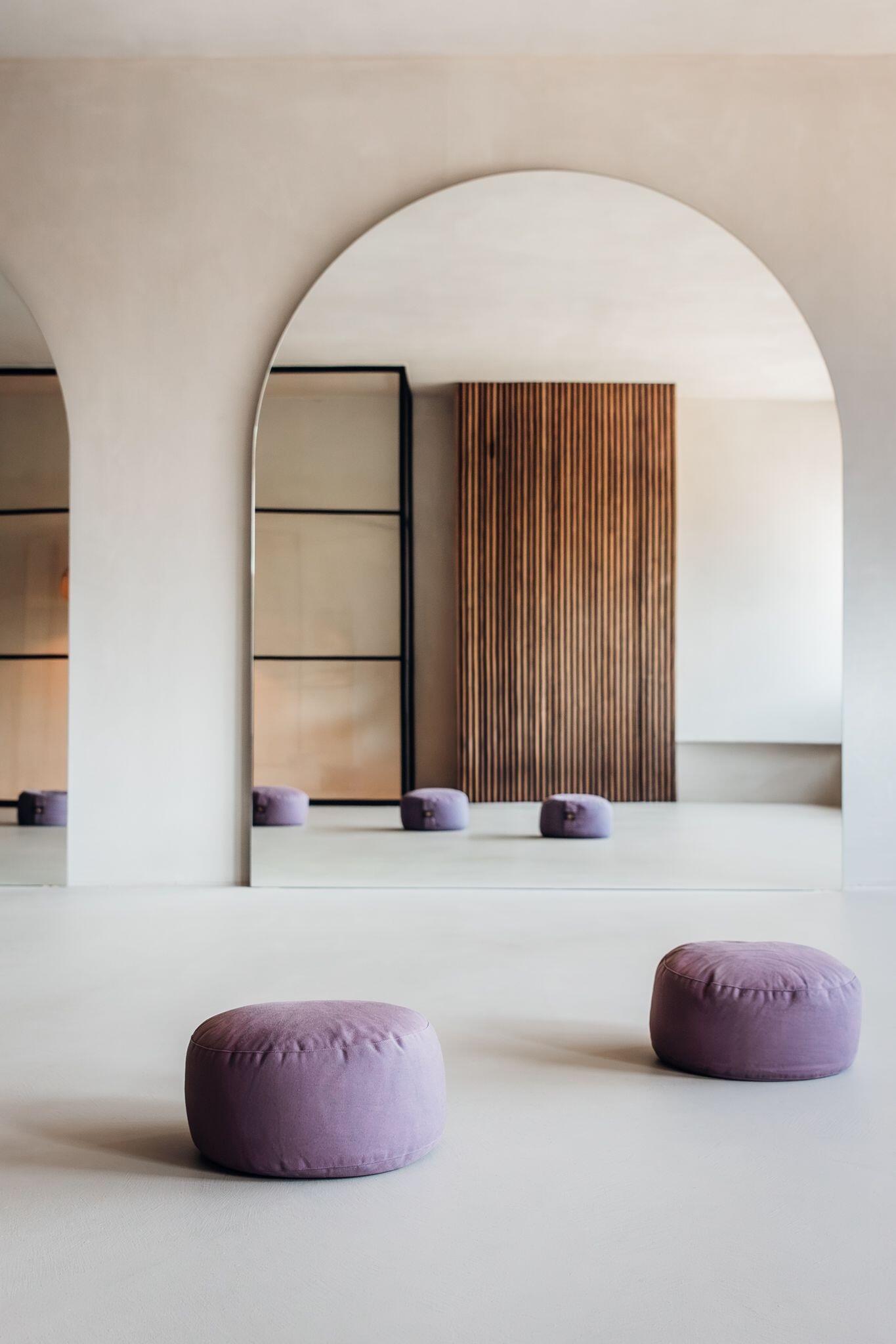 Lotus Meditatiekussen eco lavendel rond 2/5