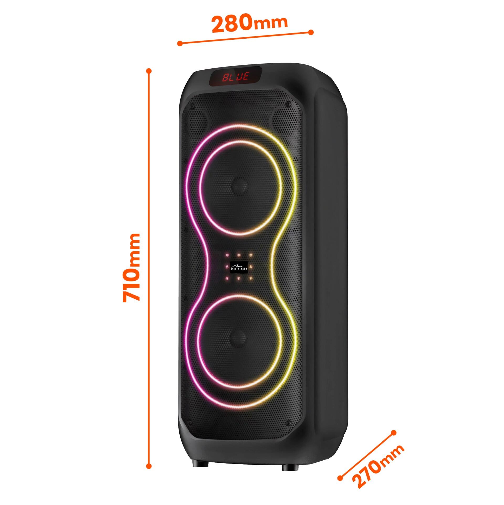 GŁOŚNIK PRZENOŚNY bluetooth Media-Tech karaoke power audio 120W equalizer 3/6