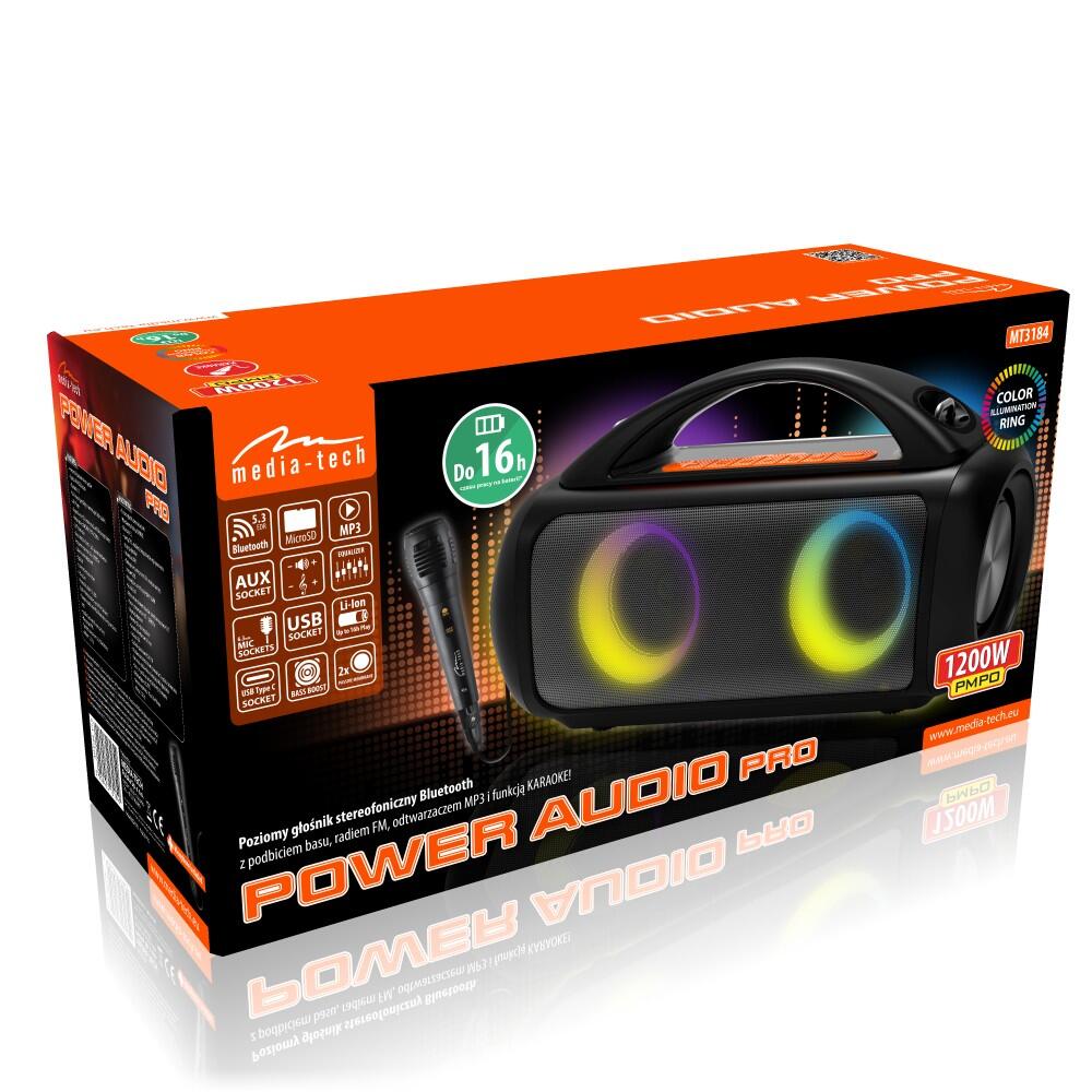 GŁOŚNIK AUDIO PRO Media-Tech Bluetooth 5.3 TWS IPX5 60W mikrofon pasek 4/5