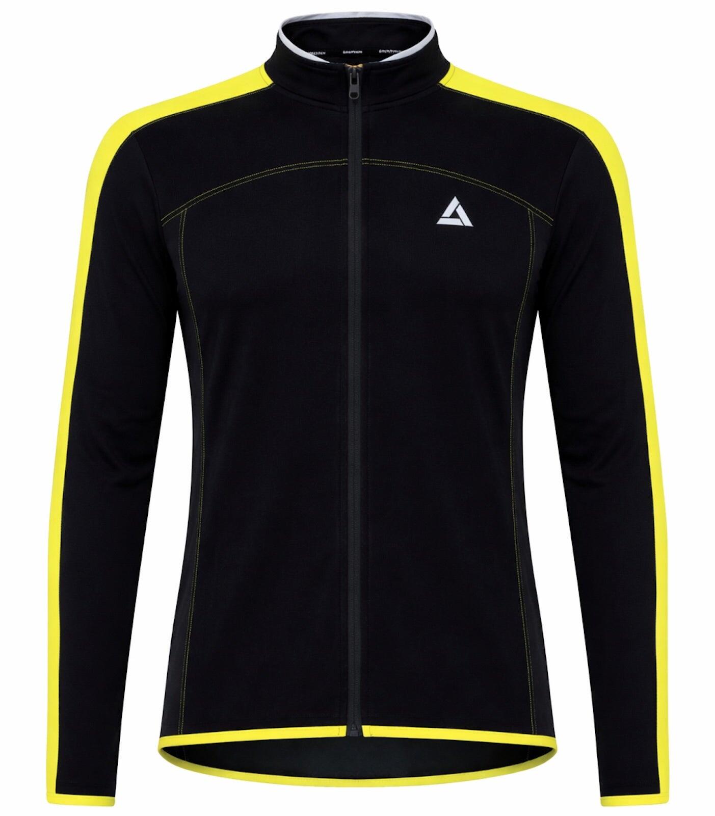 Herren Winter Fahrradtrikot Pro Line Langarm Fleece Thermoradtrikot Schwarz Neon 4/4