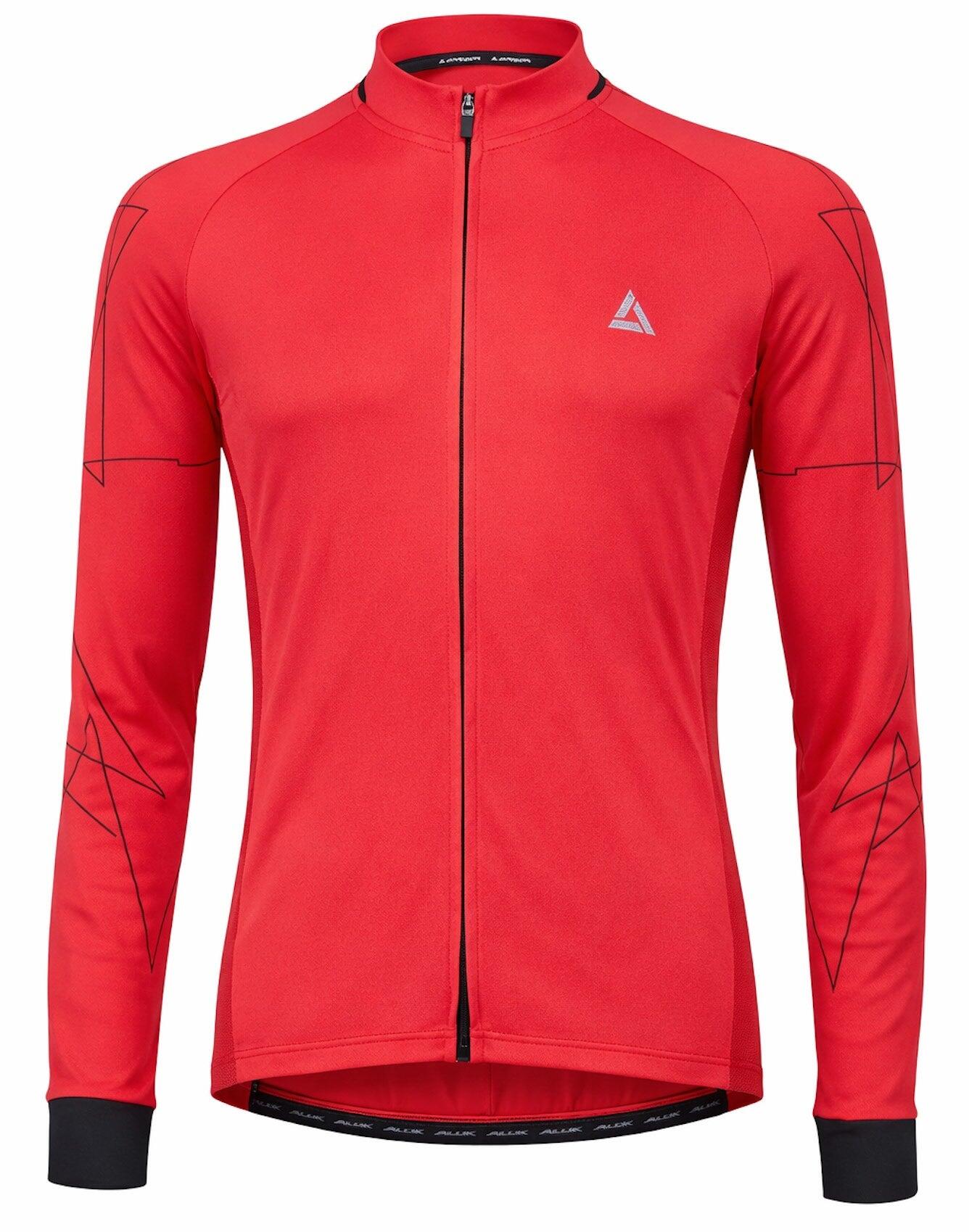 Herren Fahrradtrikot Langarm Pro Line Rot 1/4