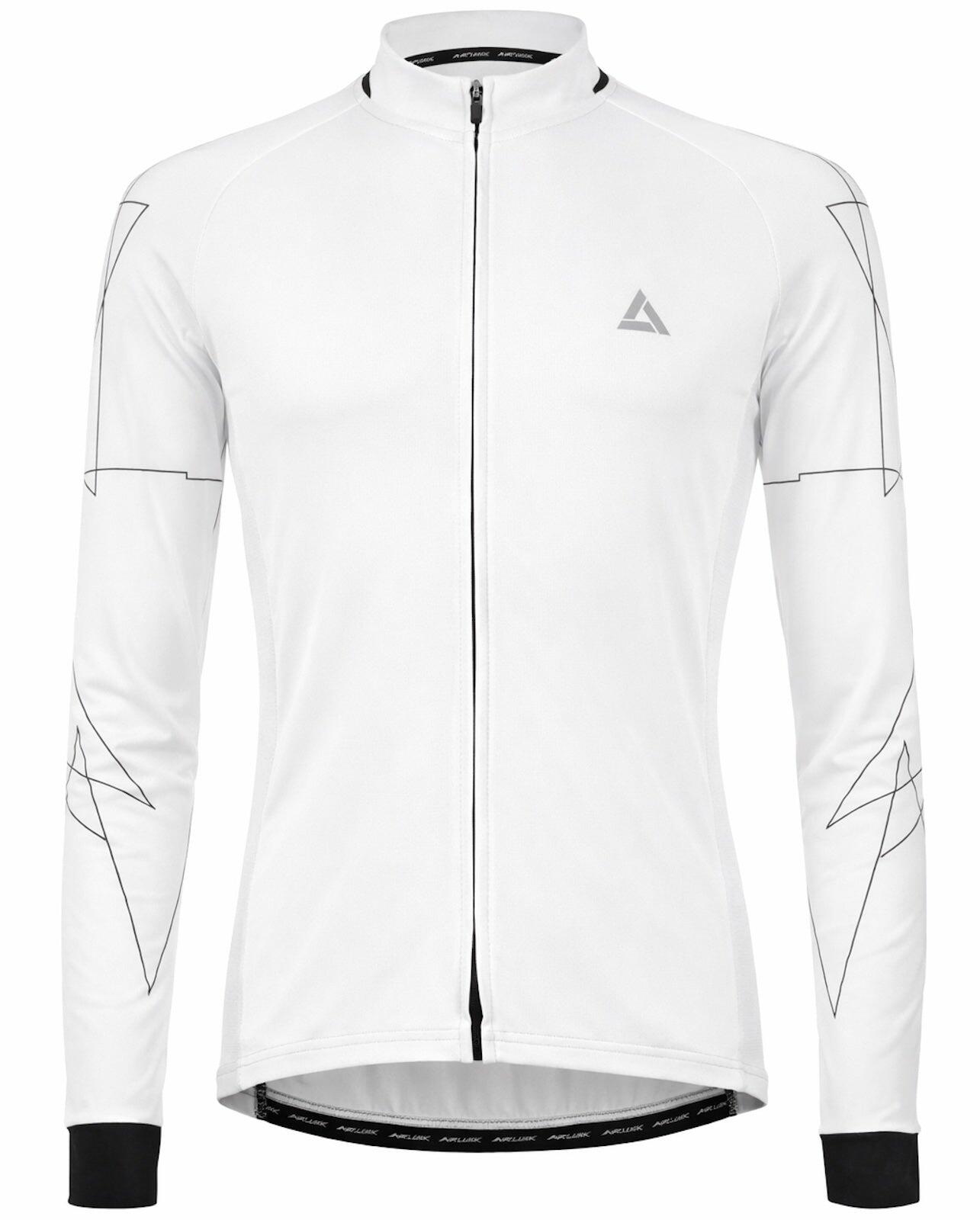Herren Fahrradtrikot Langarm Pro Line Weiss 1/4