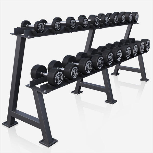 Mancuerna fija con recubrimiento de goma Gorilla Sports de 2,5kg a 40 kg 5/7