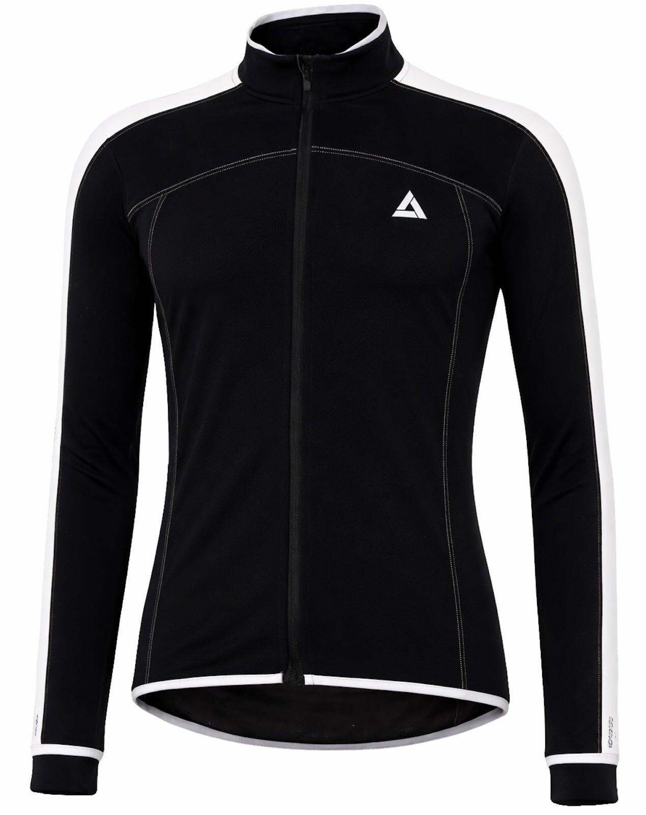 Herren Winter Fahrradtrikot Pro Line Langarm Fleece Thermoradtrikot Schwarz Weiß 4/4