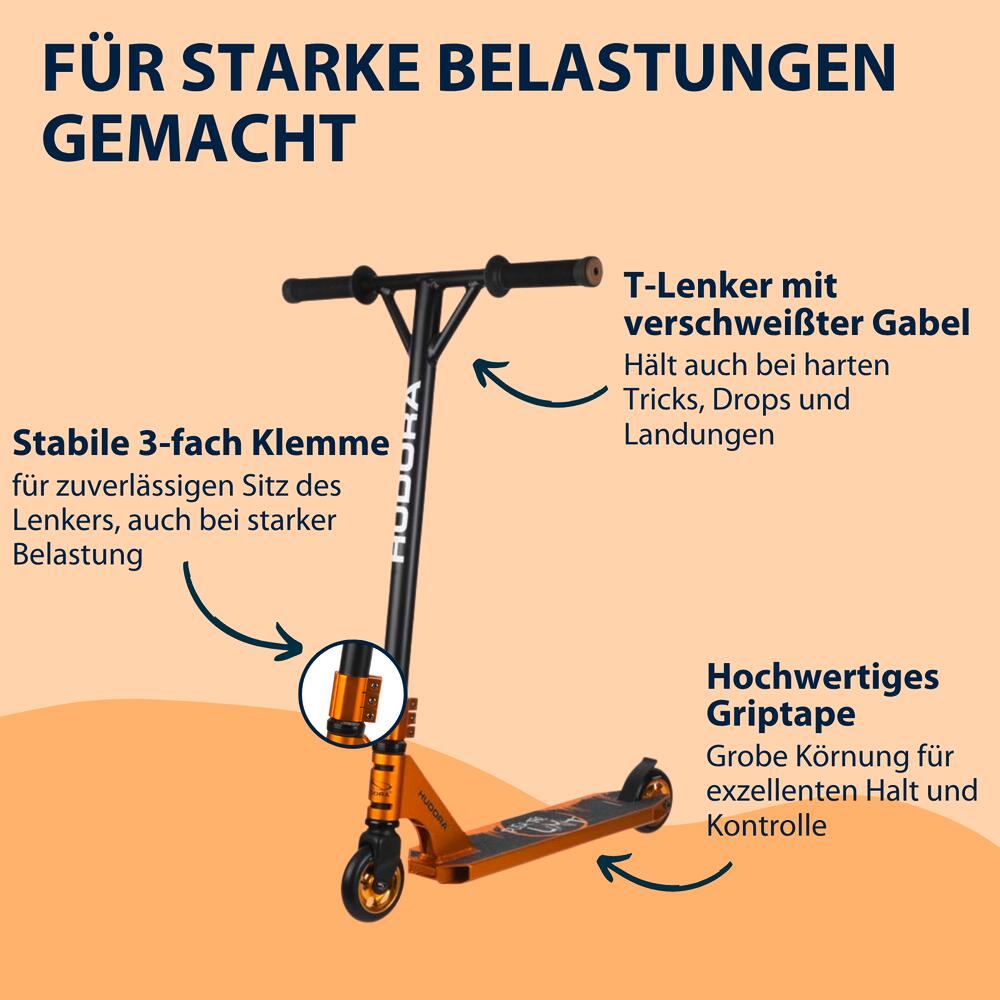 Stunt Scooter XR-25.1 Freestyle-Roller, gold 2/4