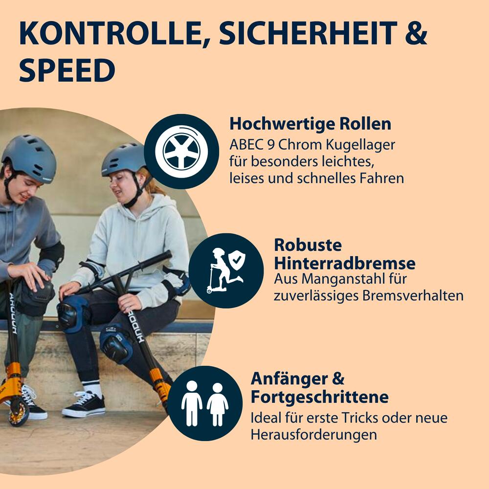 Stunt Scooter XR-25.1 Freestyle-Roller, gold 3/4