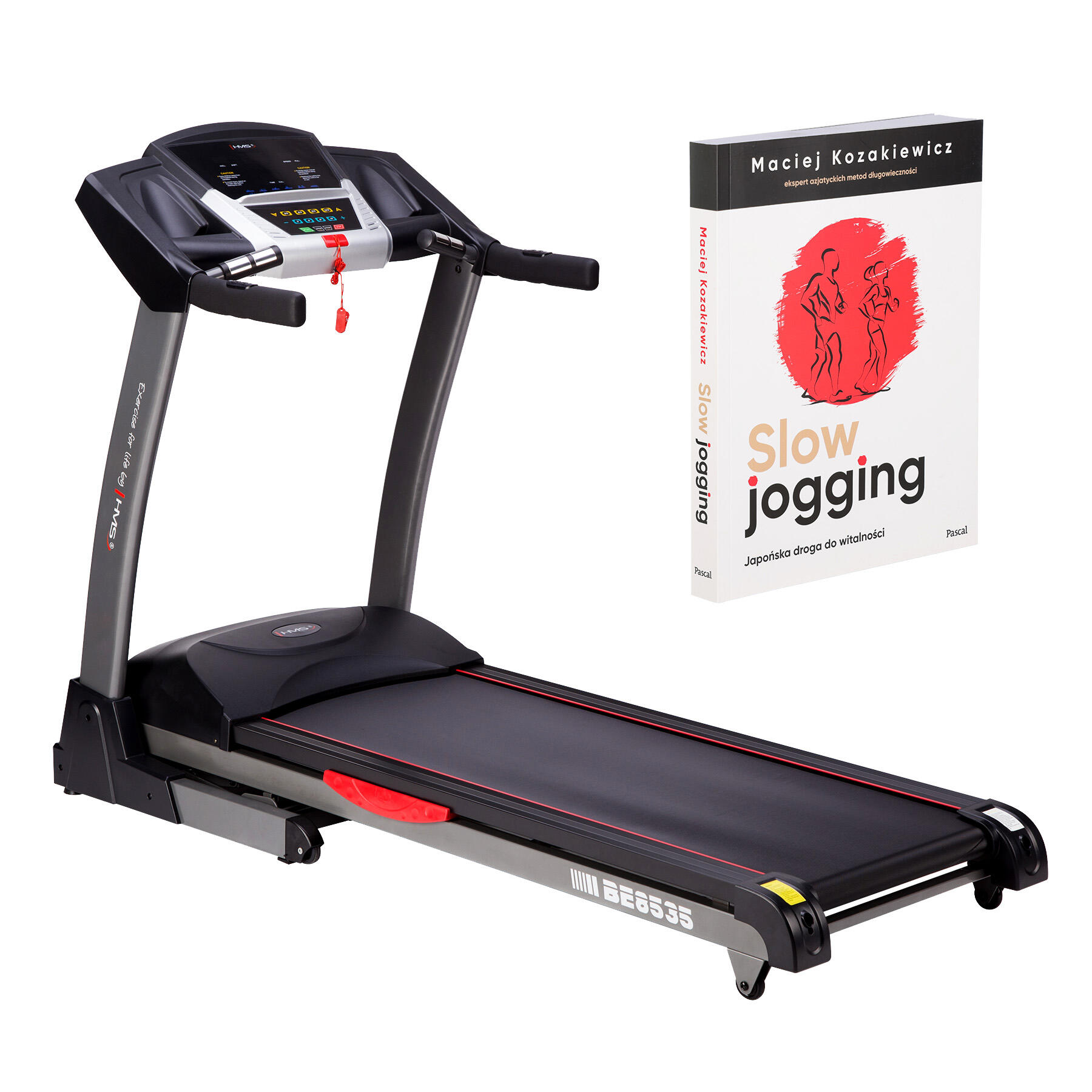 Zestaw bieżnia elektryczna BE8535 HMS + książka Slow Jogging