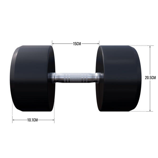 Mancuerna fija con recubrimiento de goma Gorilla Sports de 2,5kg a 40 kg 2/6