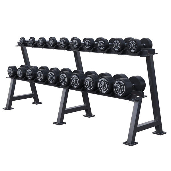 Mancuerna fija con recubrimiento de goma Gorilla Sports de 2,5kg a 40 kg 6/7