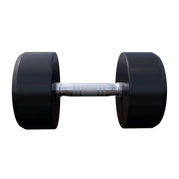 Manubrio rotondo 17,5 kg ghisa Nero-Rosso con gomma Gorilla Sports 6/7