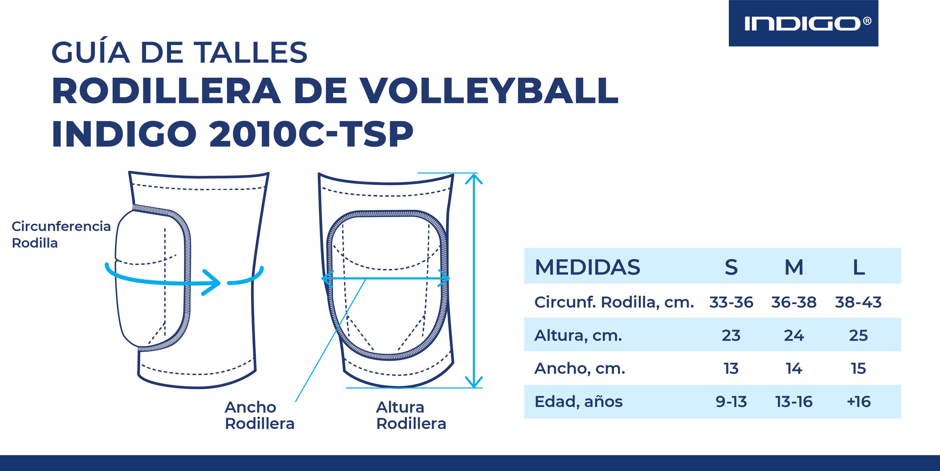 Rodillera Acolchada para Volleyball INDIGO Talle L Negro 2/5