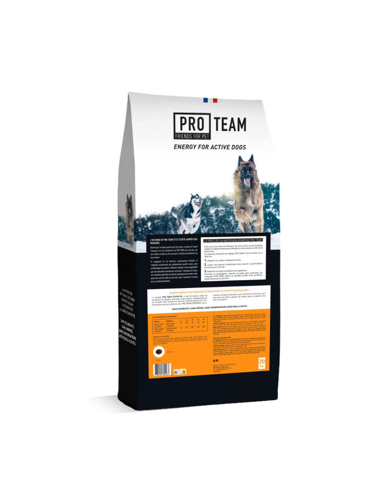 Croquettes chien adulte sportif poulet, agneau, poisson- Pro Team Essentiel 3800 2/4