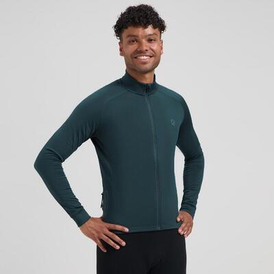 Fietsshirt lange mouw heren donkerblauw essential ii