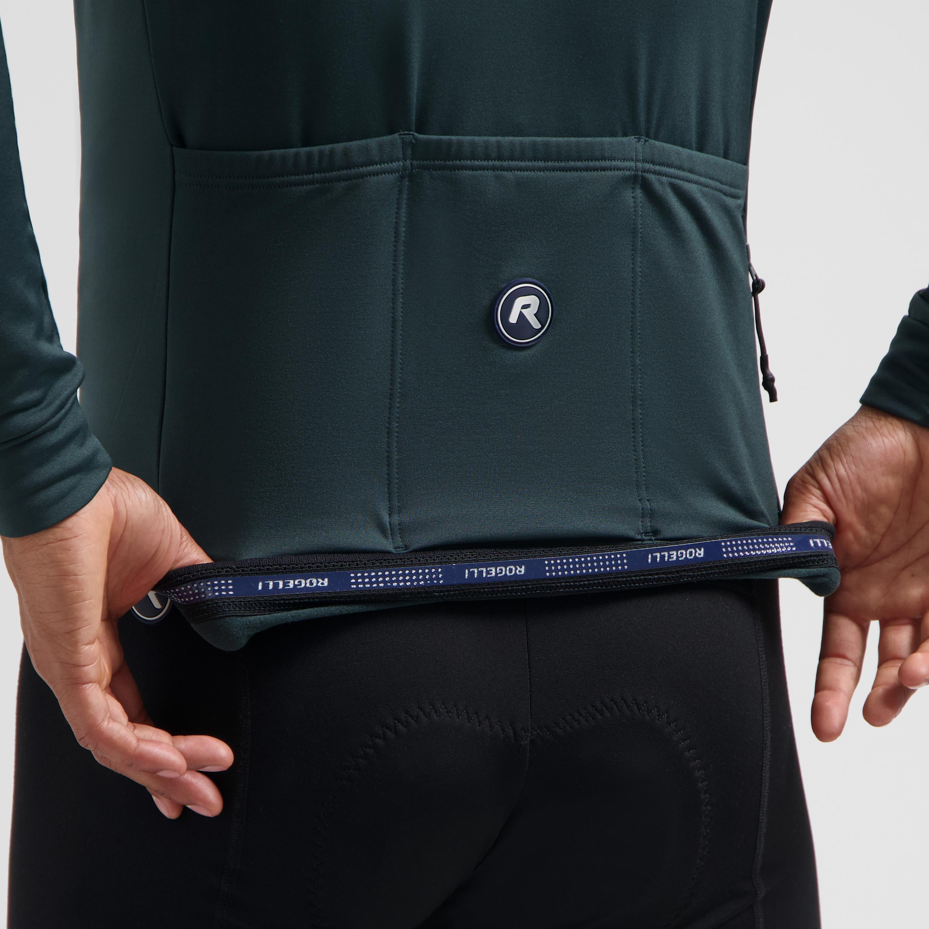 Langarm-Fahrradtrikot Herren Dunkelblau Essential II 7/7
