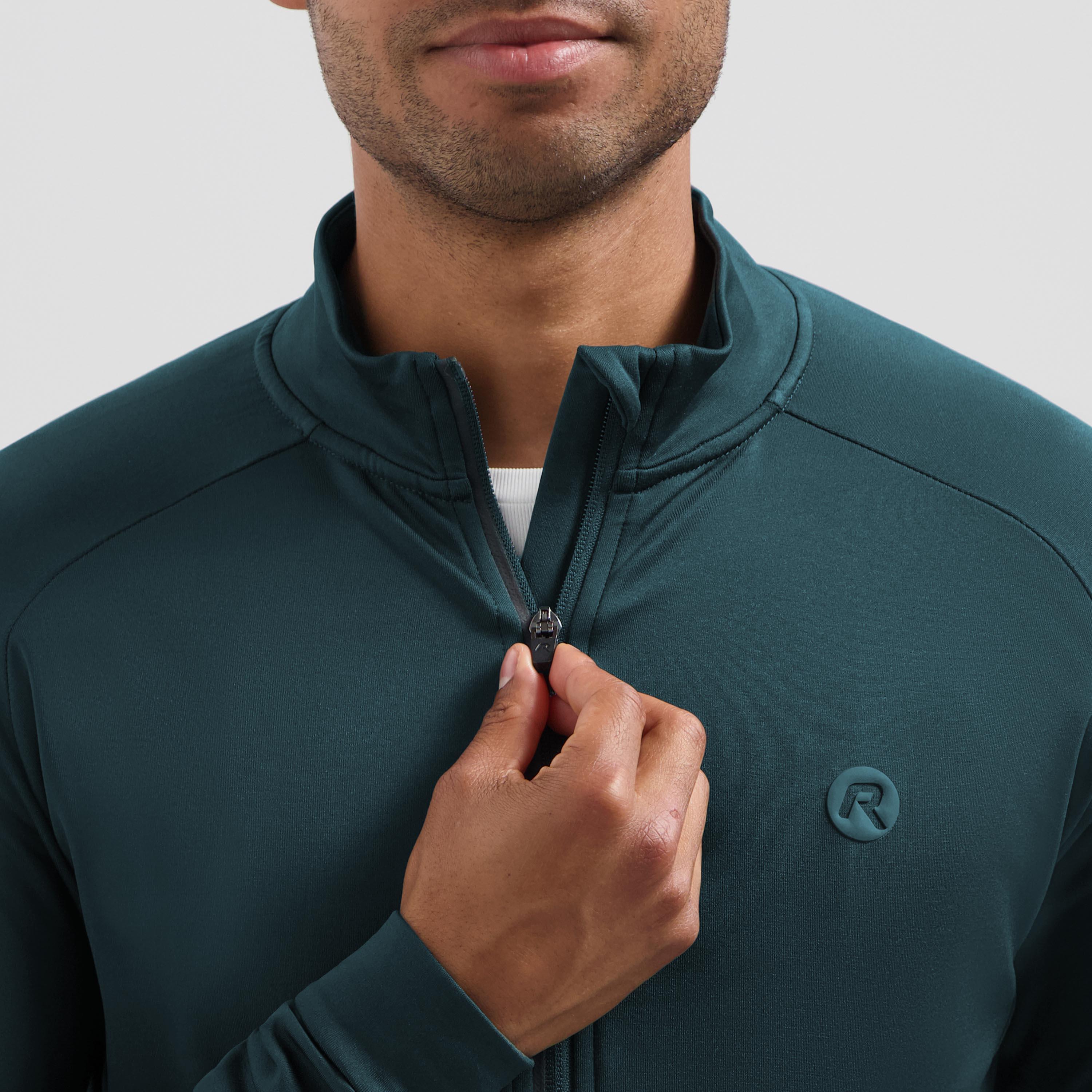 Langarm-Fahrradtrikot Herren Dunkelblau Essential II 6/7