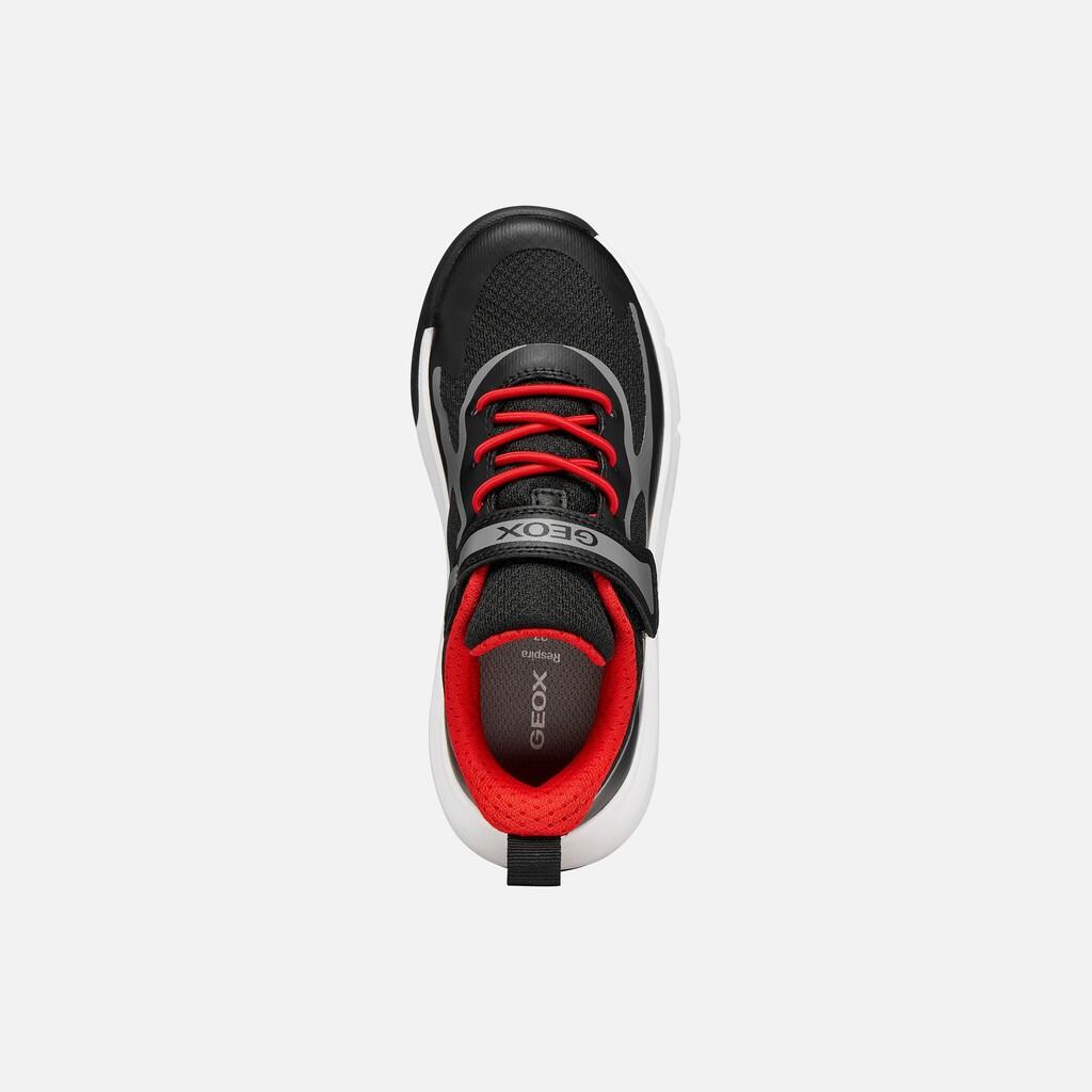 Baskets Garçon J PRO-RAN BOY Noir/Rouge 6/7