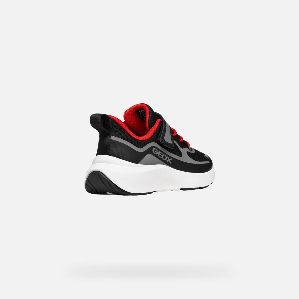 Baskets Garçon J PRO-RAN BOY Noir/Rouge 5/7