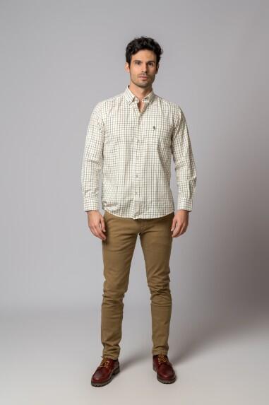 CAMISA CUADROS VERDE, MARRÓN Y CAMEL 4/5