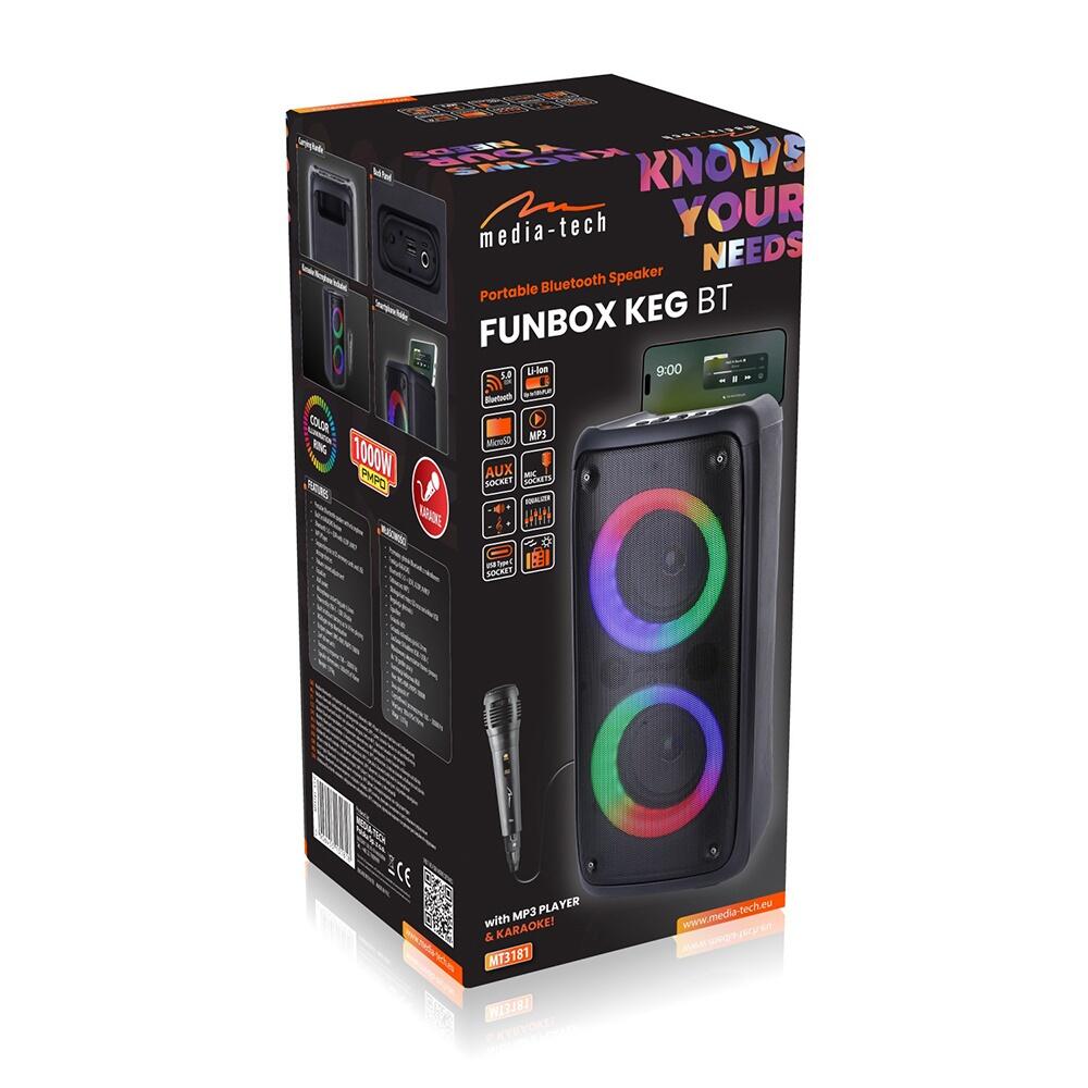 GŁOŚNIK FUNBOX BT Media-Tech Bluetooth 5.0 EDR karaoke TWS 40W mikrofon 2/4
