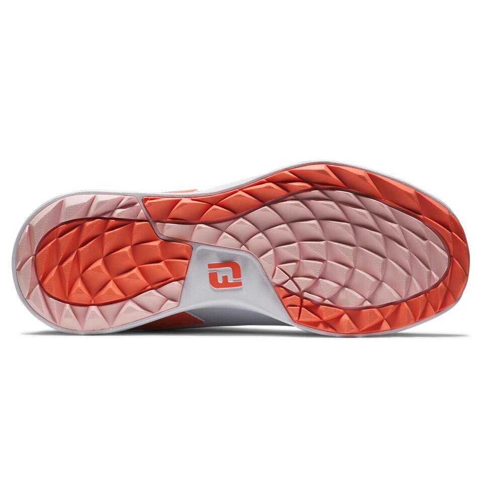 Zapatos Golf Footjoy Performa Mujer Blanco y Naranja 3/4