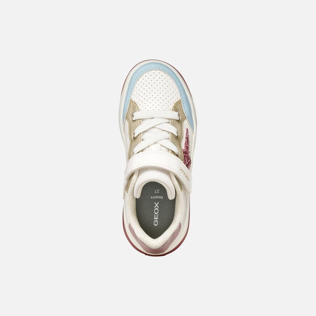Baskets Fille J SKETLITE GIRL Blanc/Rose Clair 6/7