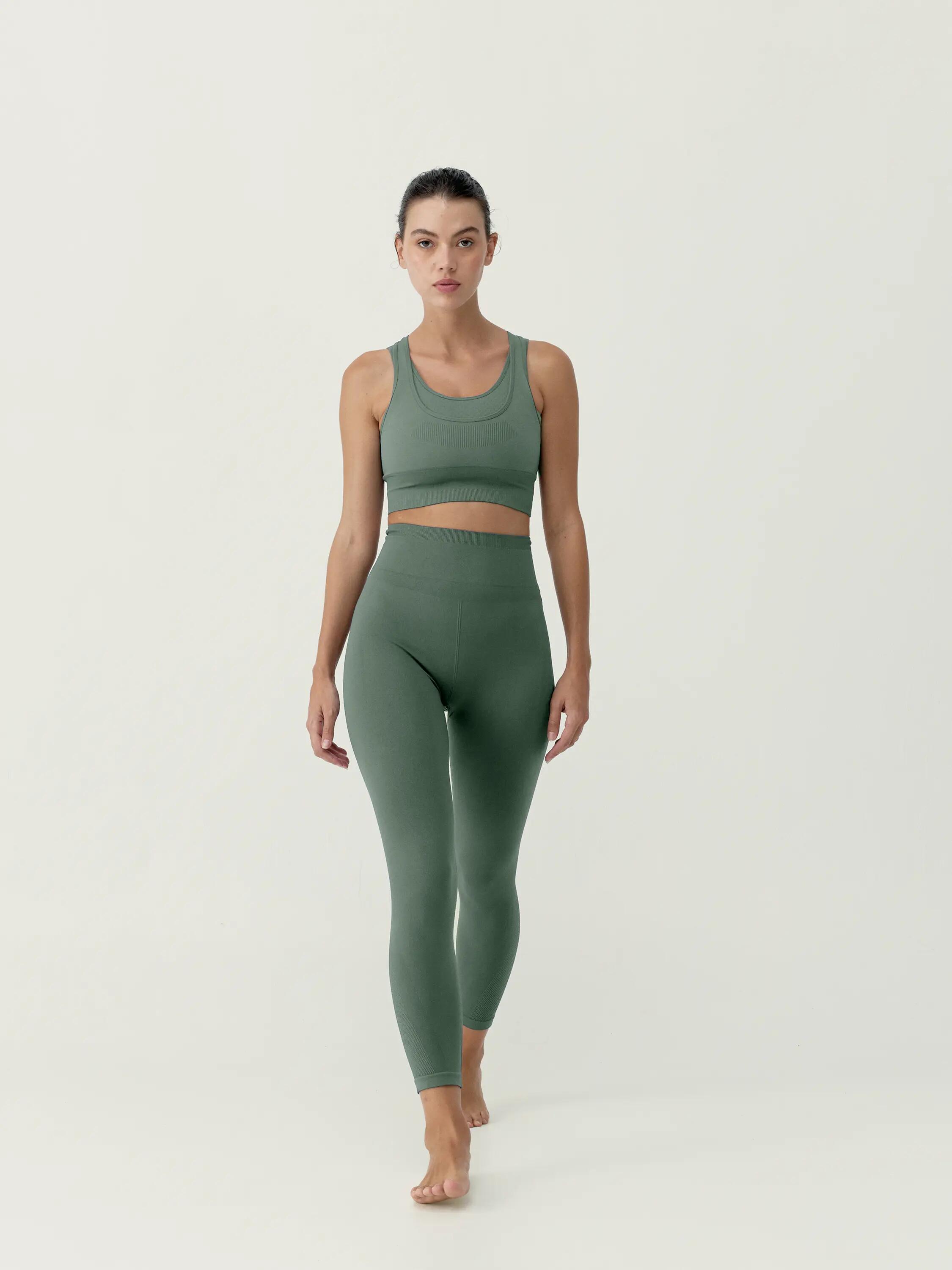 Sportleggings Damen Nina Nahtlos 7/8-Länge hoher Bund 4/5