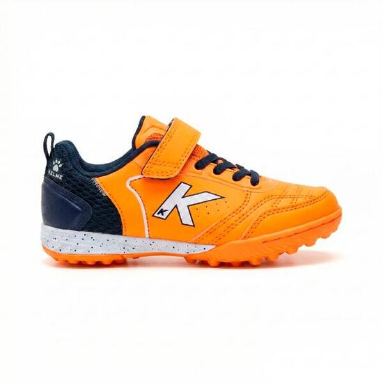 Kelme España Zapatillas De Niño Goleiro Turf Elastic Naranja Y Azul Unisex Kids
