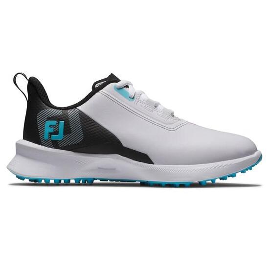 Chaussures de golf Footjoy Fuel Junior noires et blanches