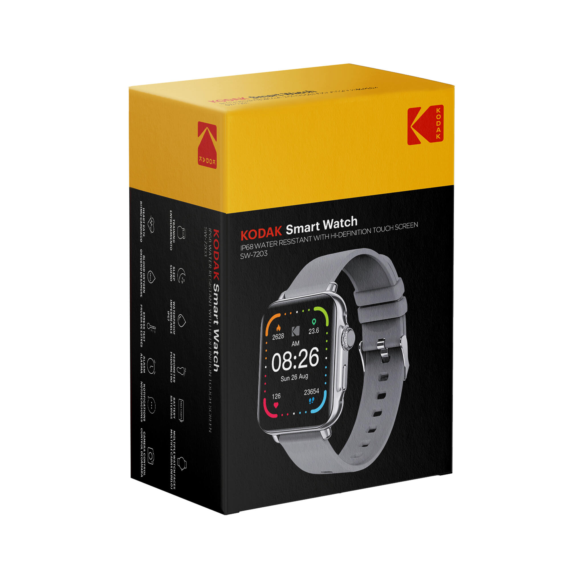 KODAK SW-7203 Smartwatch Noir - Écran 1,85" HD Tactile, Appels Bluetooth, IP68 2/3