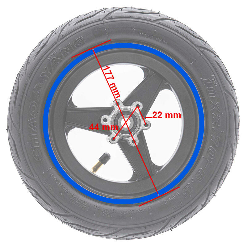 Llanta de 6,5" y bisel 47mm azul para Smartgyro Speedway & Rockway 2/5