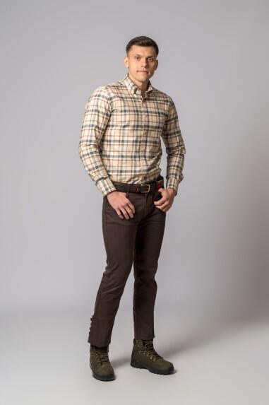 PANTALON CAMPERO CON BOTONES MARRON 3/5
