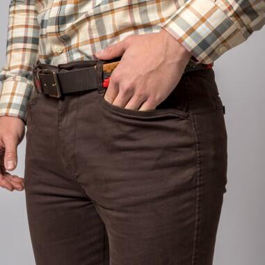 PANTALON CAMPERO CON BOTONES MARRON 2/5