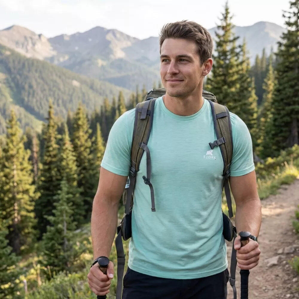 Heren merino trekking T-shirt 3/4
