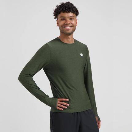 T-shirt de course manches longues Homme Noir Essential