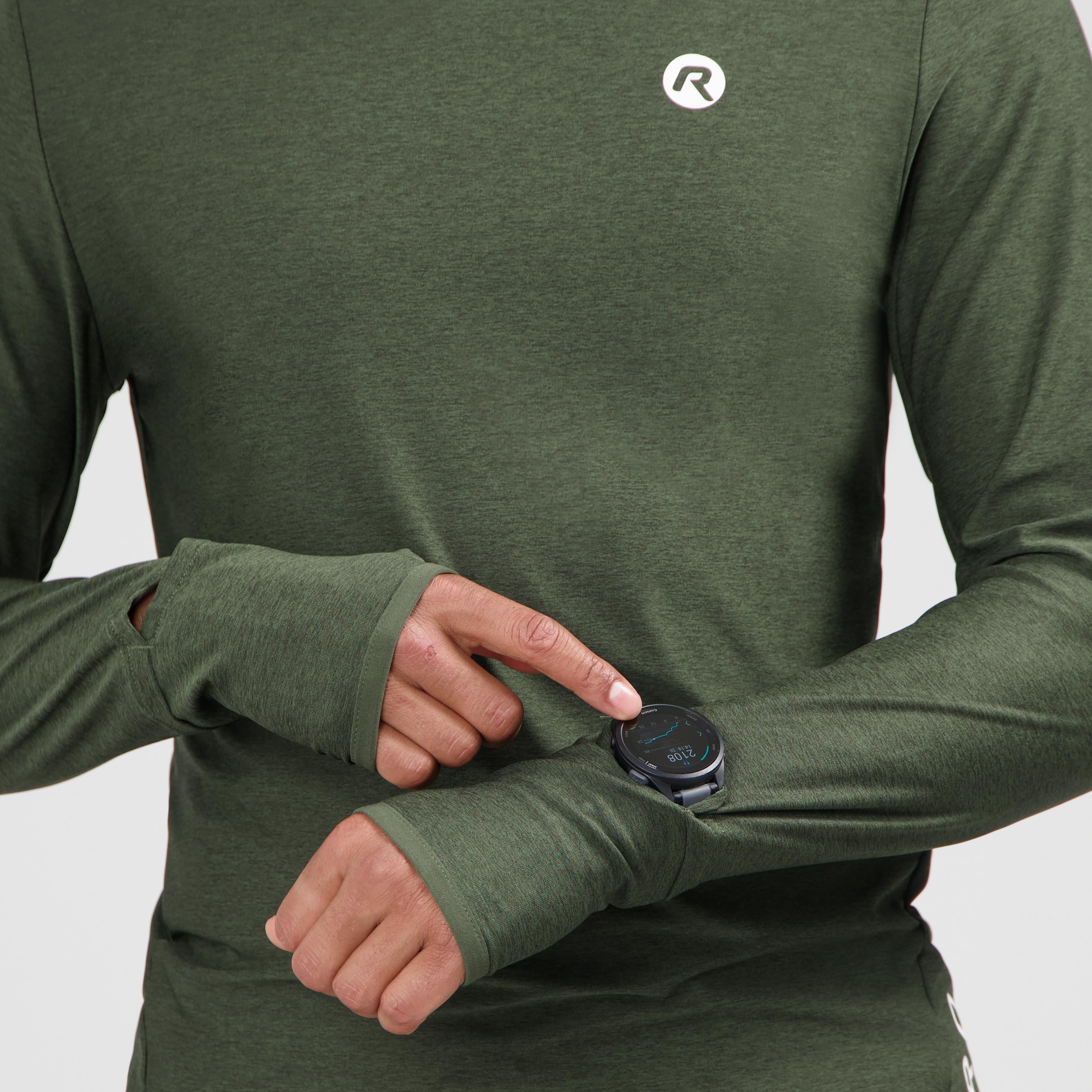 T-shirt de course manches longues Homme Vert Essential 5/7