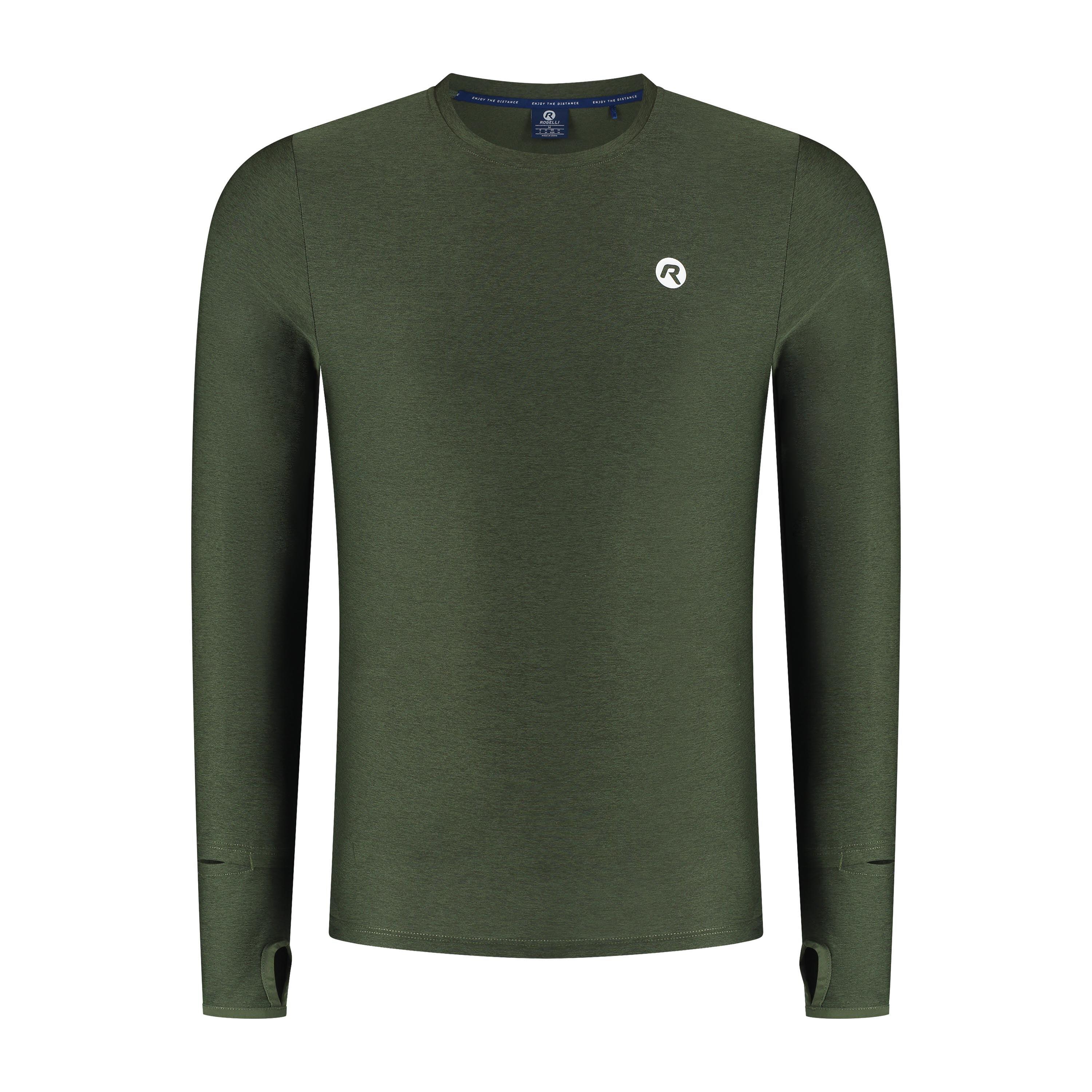 T-shirt de course manches longues Homme Vert Essential 2/7