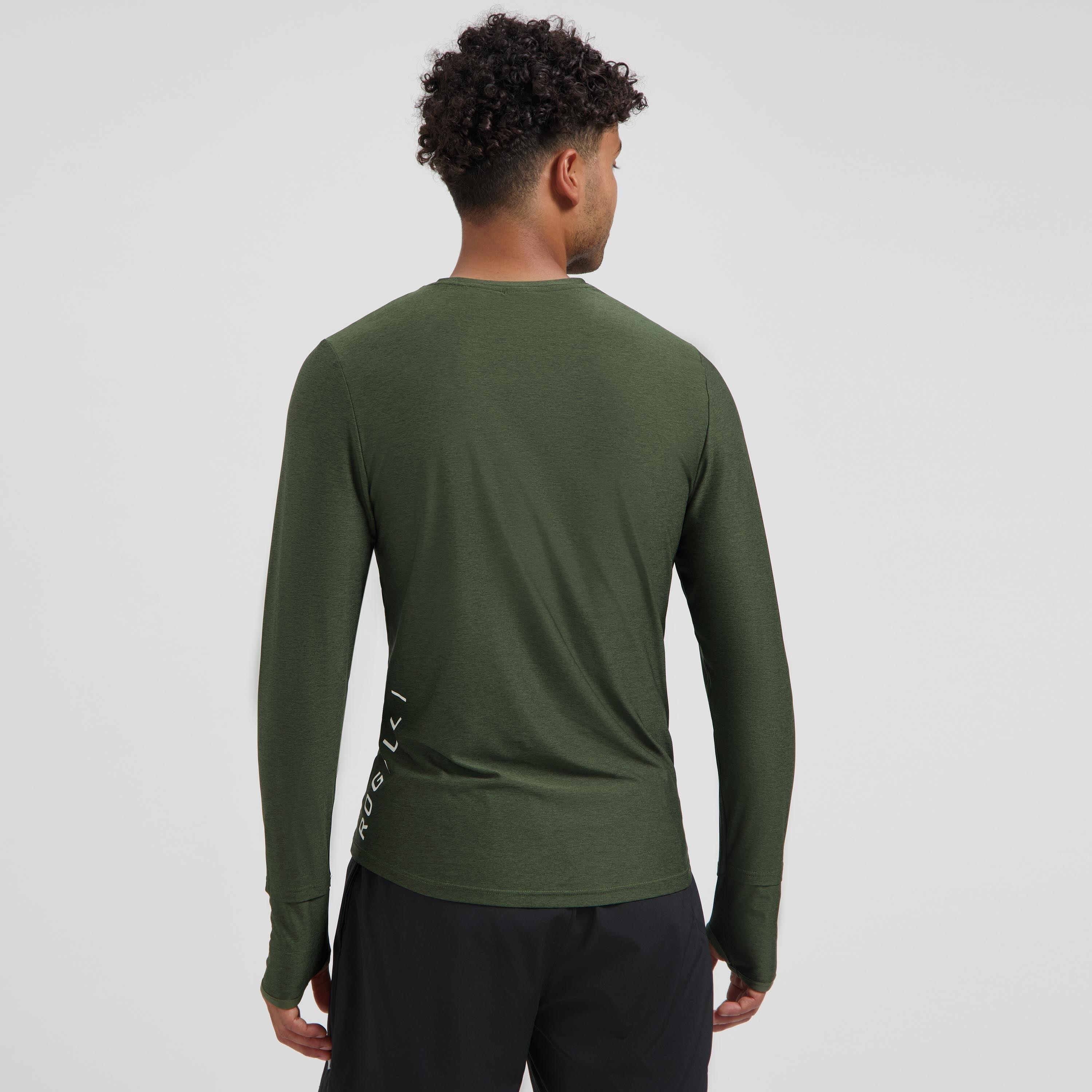 T-shirt de course manches longues Homme Vert Essential 4/7