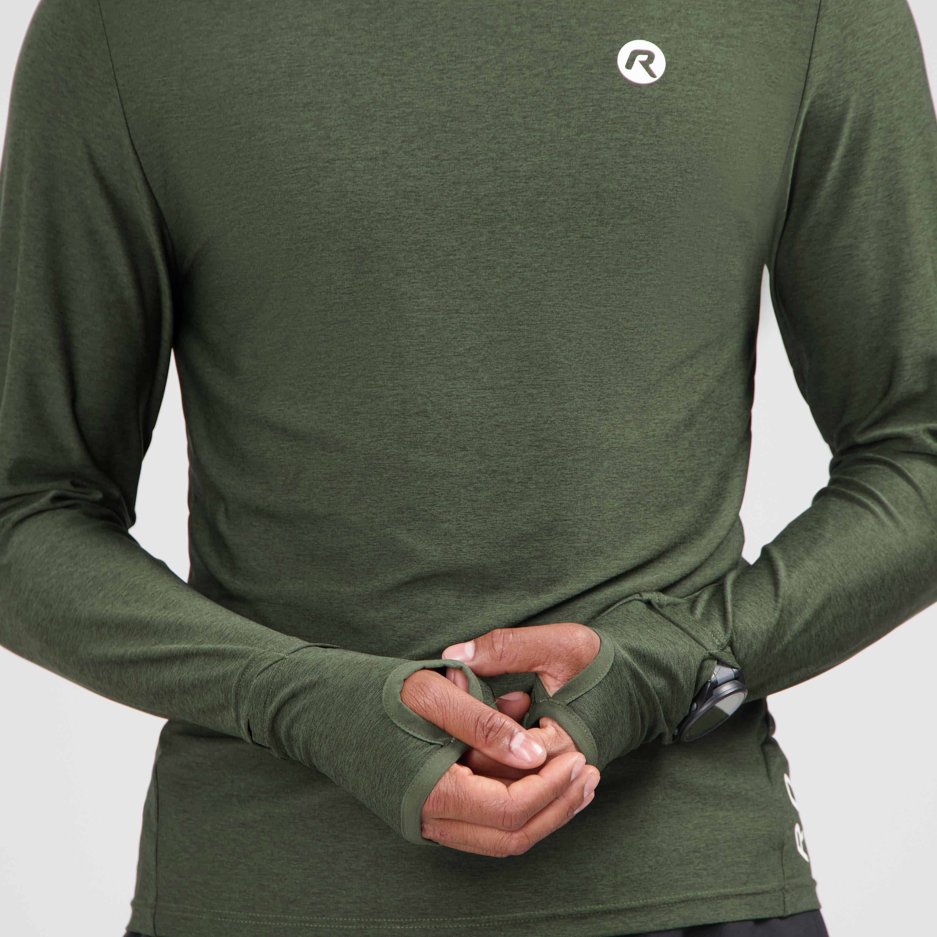 T-shirt de course manches longues Homme Vert Essential 6/7